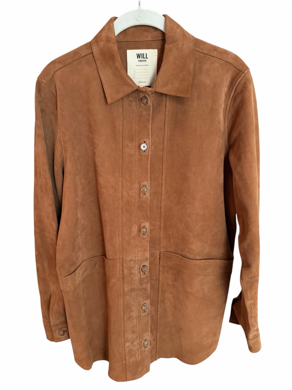 Sezane Will Jacket Camel Suede